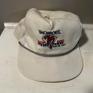 Vintage early 90s 1991 Indianapolis Indy 500 white roped trucker style SnapBack